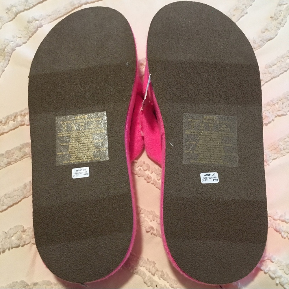 aerie Hot Pink Plush Platform Slide Sandals - Picture 4 of 5